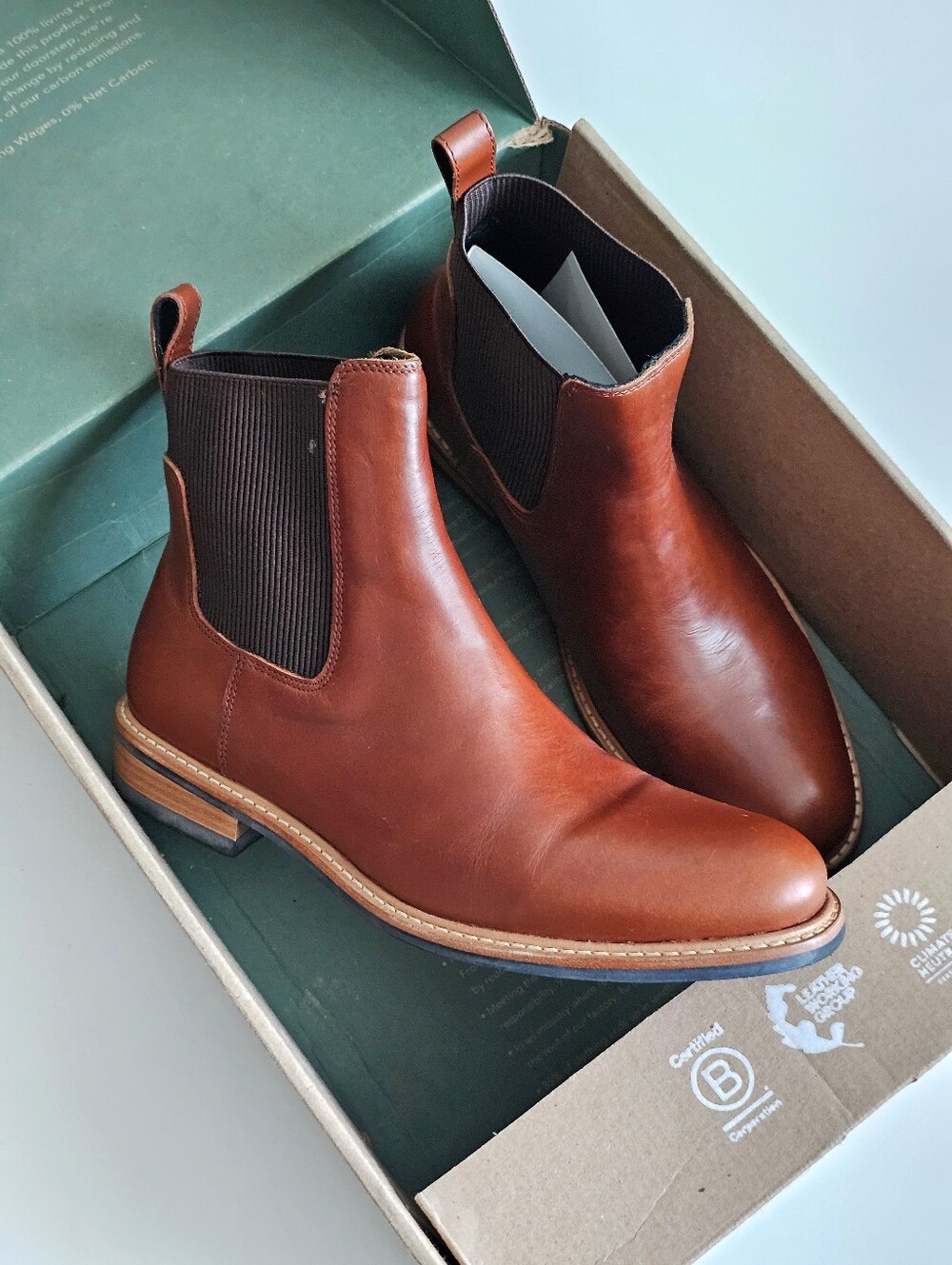 Nisolo Carmen Chelsea Boots Brandy Brown Leather Women’s Size 11